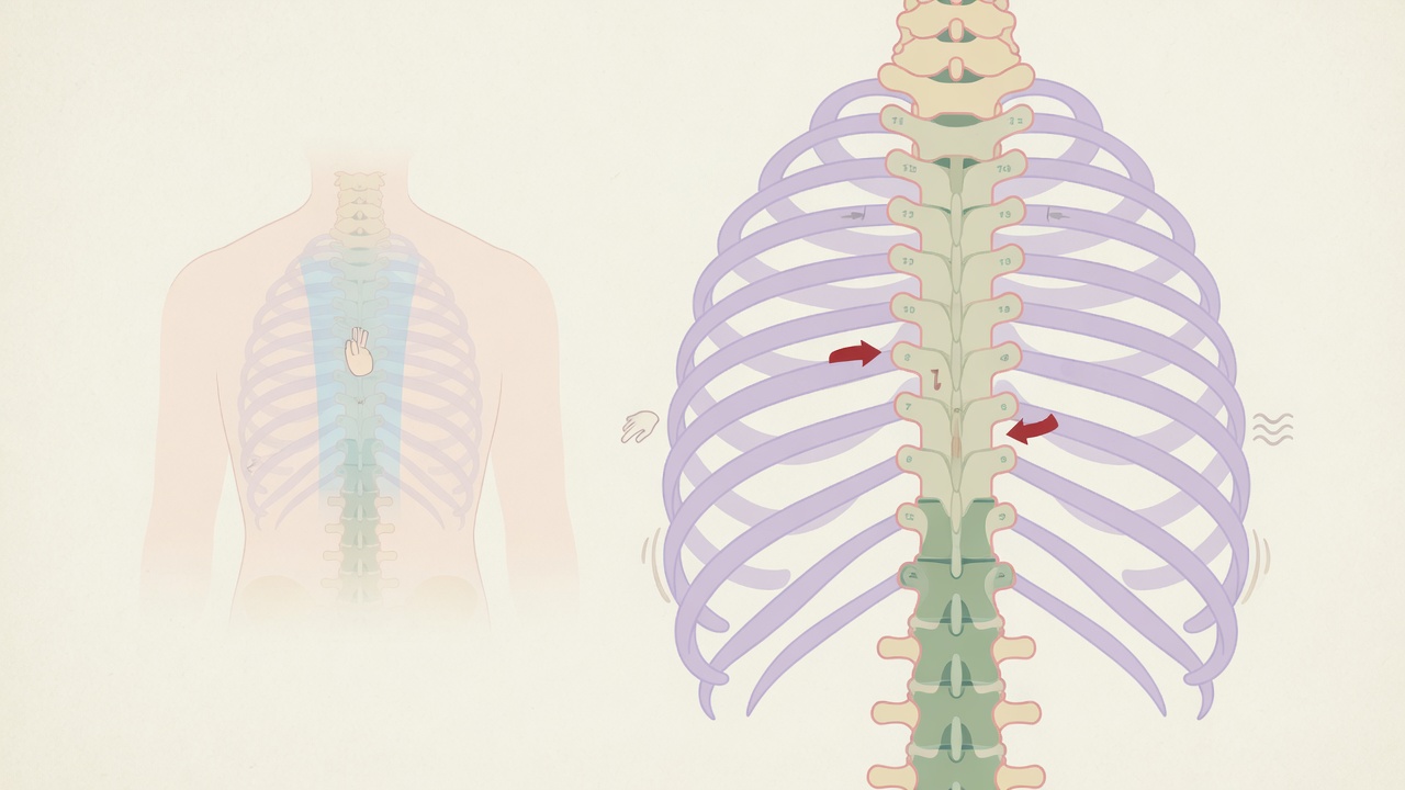 Chiropracteur réalisant un bilan postural et une analyse de la colonne thoracique, évaluation neurologique au centre