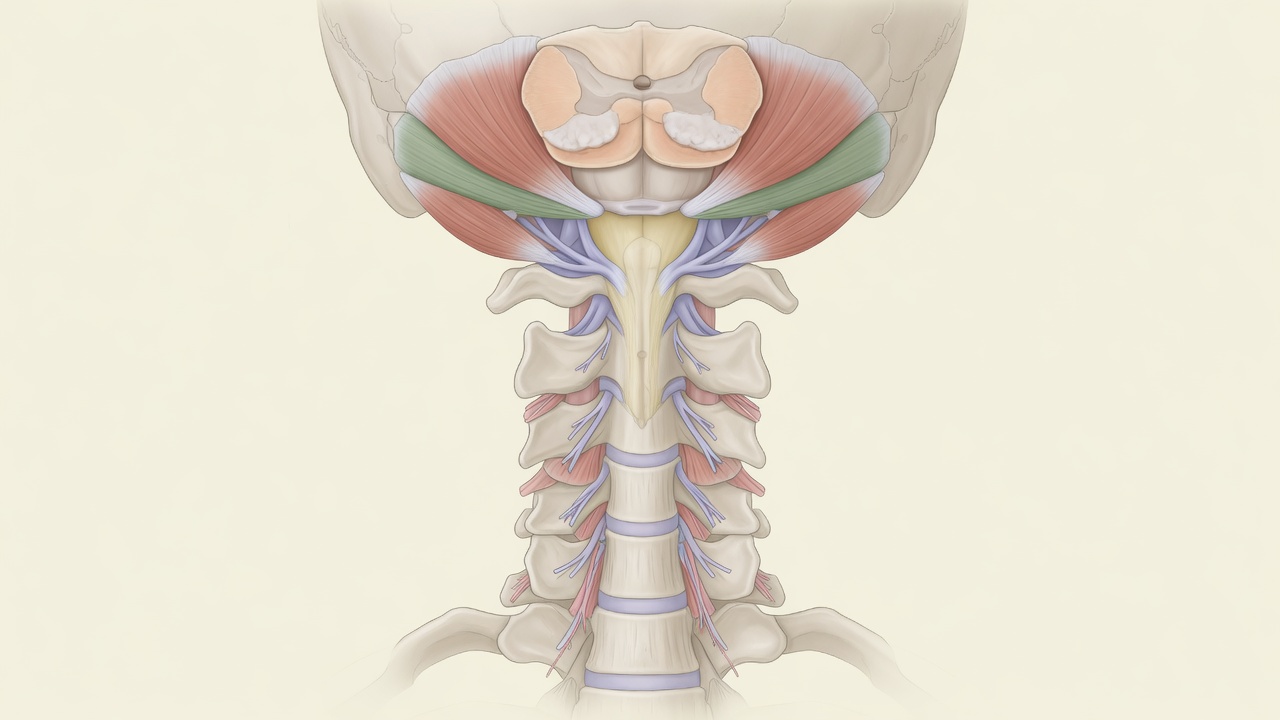 Schéma anatomique de la colonne cervicale et de sa connexion avec le système nerveux central